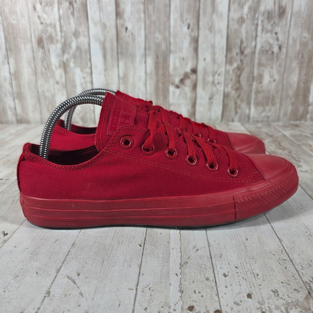 Converse Chuck Taylor All Star Low Top Red Monochrome Sneakers 166411F Womens 9